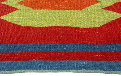 Central medallion detail of New Kilim Sofre rug from Turkey