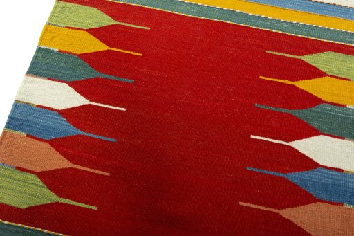 Surface texture of New Kilim Sofre rug with natural Wool and intricate pattern