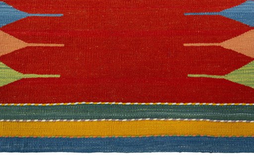 Central medallion detail of New Kilim Sofre rug from Turkey