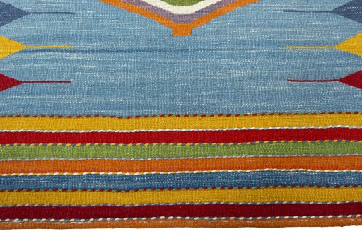 Central medallion detail of New Kilim Sofre rug from Turkey