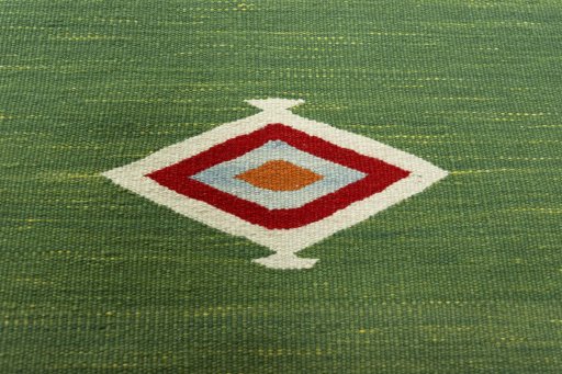 Backside of handmade New Kilim Sofre rug showing knot structure and weave density