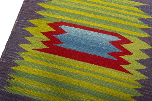 Surface texture of New Kilim Sofre rug with natural Wool and intricate pattern
