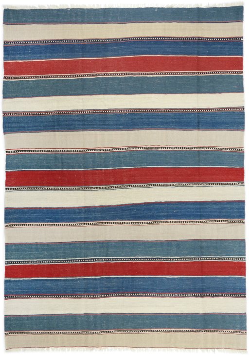 Full view of 1980s Modern Design rug from Iran / Persia, 287 × 201 cm in Multi Color tones