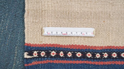 Full view of 1980s Modern Design rug from Iran / Persia, 287 × 201 cm in Multi Color tones