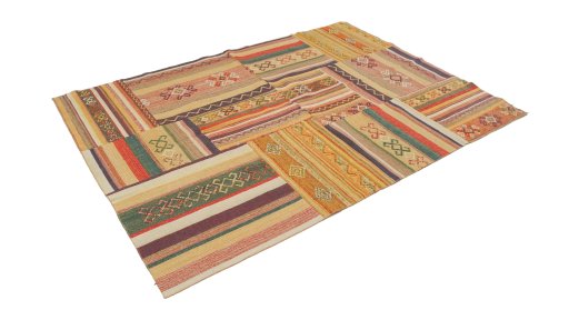 Close-up detail of New Modern Design rug from Iran / Persia showing Cotton weave