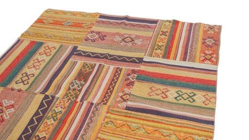 Surface texture of New Modern Design rug with natural Cotton and intricate pattern