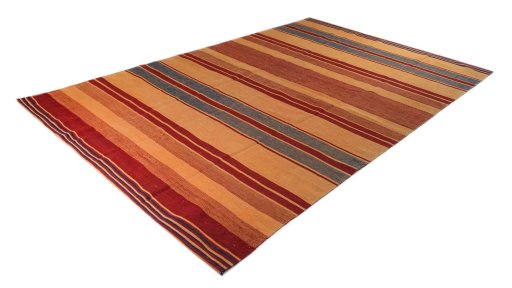 Corner detail of New Modern Design rug showing border pattern and Wool pile