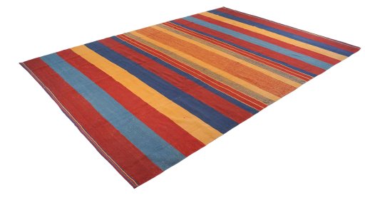 Corner detail of New Modern Design rug showing border pattern and Wool pile