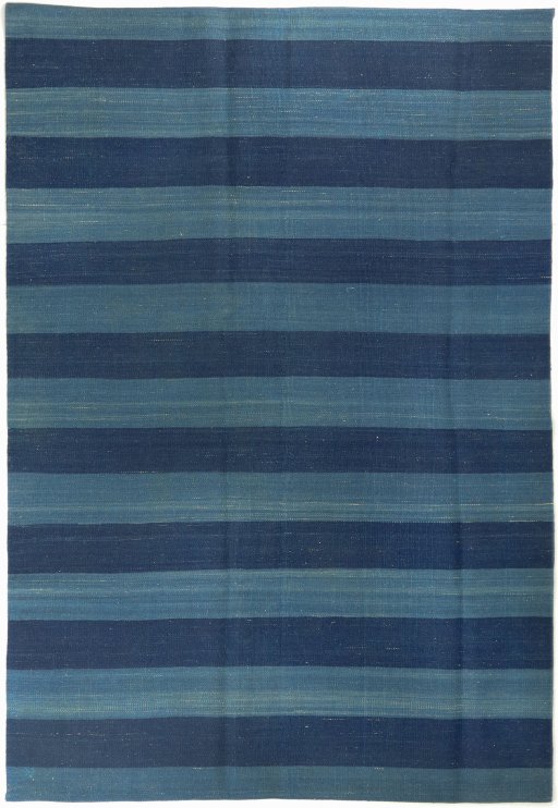 Full view of New Modern Design rug from Iran / Persia, 290 × 201 cm in Blue tones