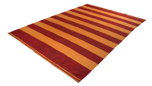 Corner detail of New Modern Design rug showing border pattern and Wool pile