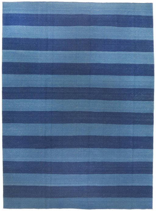 Full view of New Modern Design rug from Iran / Persia, 351 × 257 cm in Blue tones
