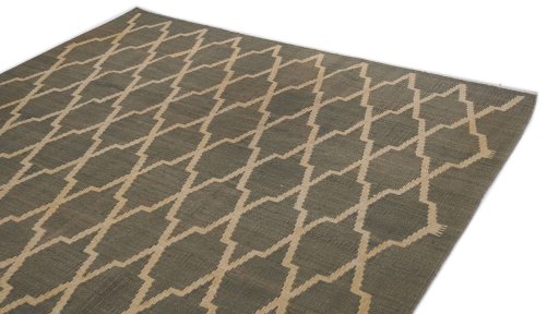 Surface texture of New Modern Design rug with natural Wool and intricate pattern