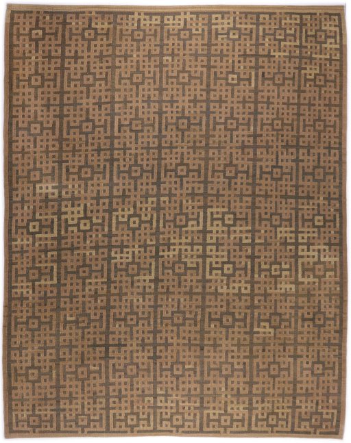 Full view of New Modern Design rug from Iran / Persia, 292 × 234 cm in Brown tones