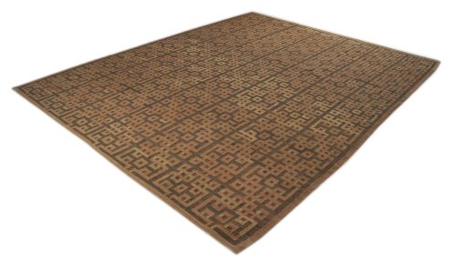 Close-up detail of New Modern Design rug from Iran / Persia showing Wool weave