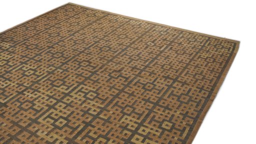Surface texture of New Modern Design rug with natural Wool and intricate pattern