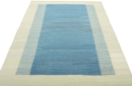 Close-up detail of New Modern Design rug from Iran / Persia showing Wool weave