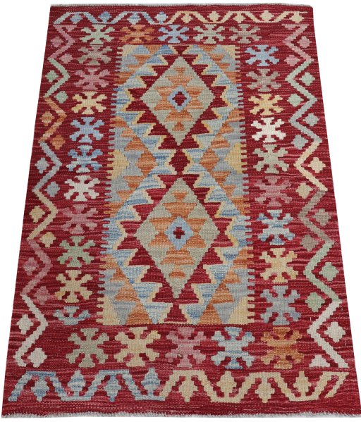 Full view of New Modern Design rug from Pakistan, 113 × 79 cm in Multi Color tones