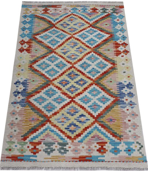Full view of New Modern Design rug from Pakistan, 122 × 80 cm in Multi Color tones