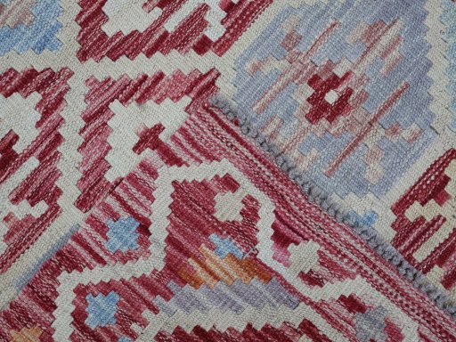 Surface texture of New Modern Design rug with natural Wool and intricate pattern