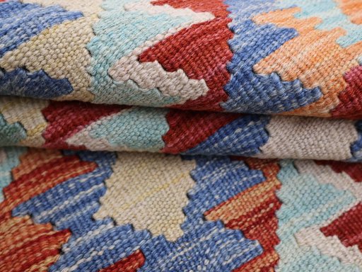 Close-up detail of New Modern Design rug from Pakistan showing Wool weave
