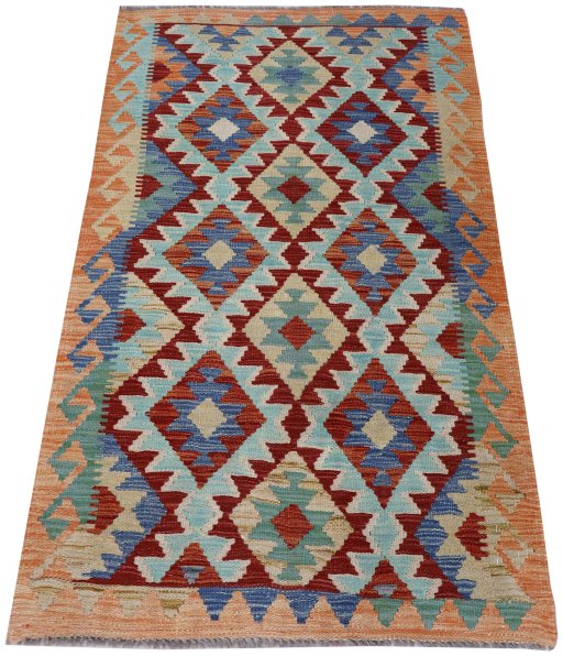 Full view of New Modern Design rug from Pakistan, 128 × 78 cm in Multi Color tones