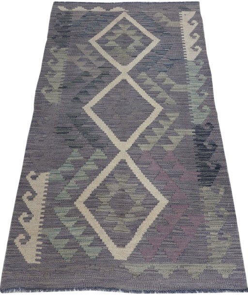 Full view of New Modern Design rug from Pakistan, 134 × 74 cm in Multi Color tones