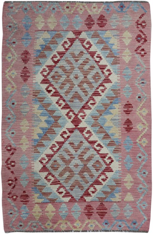 Full view of New Modern Design rug from Pakistan, 125 × 78 cm in Multi Color tones