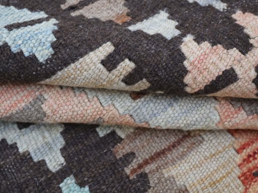 Close-up detail of New Modern Design rug from Pakistan showing Wool weave