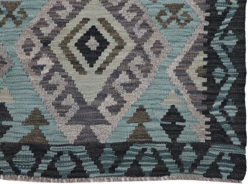 Close-up detail of New Modern Design rug from Pakistan showing Wool weave