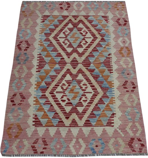 Full view of New Modern Design rug from Pakistan, 109 × 82 cm in Multi Color tones