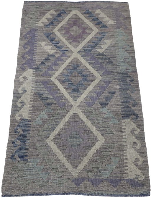Full view of New Modern Design rug from Pakistan, 129 × 77 cm in Multi Color tones