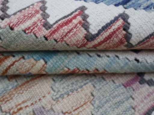 Close-up detail of New Modern Design rug from Pakistan showing Wool weave