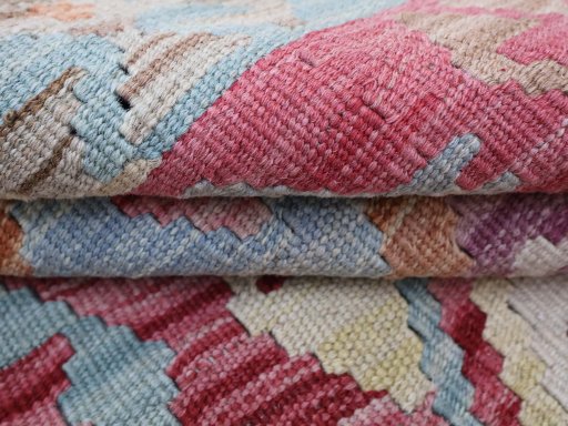 Close-up detail of New Modern Design rug from Pakistan showing Wool weave