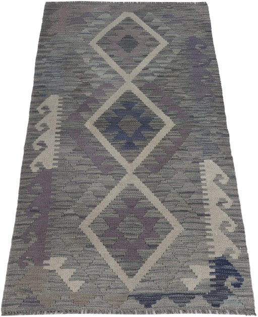 Full view of New Modern Design rug from Pakistan, 129 × 78 cm in Multi Color tones