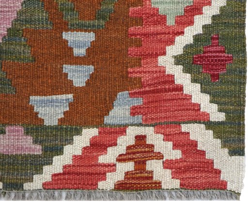 Close-up detail of New Modern Design rug from Pakistan showing Wool weave
