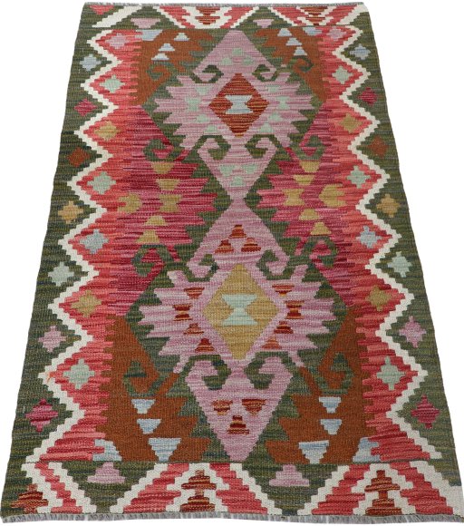 Full view of New Modern Design rug from Pakistan, 126 × 78 cm in Multi Color tones