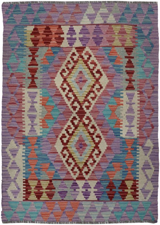 Full view of New Modern Design rug from Pakistan, 116 × 82 cm in Multi Color tones