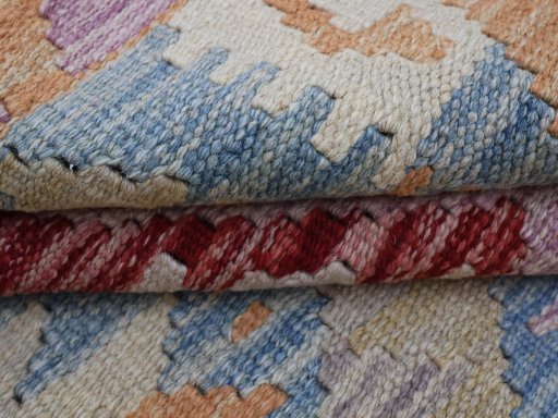Close-up detail of New Modern Design rug from Pakistan showing Wool weave