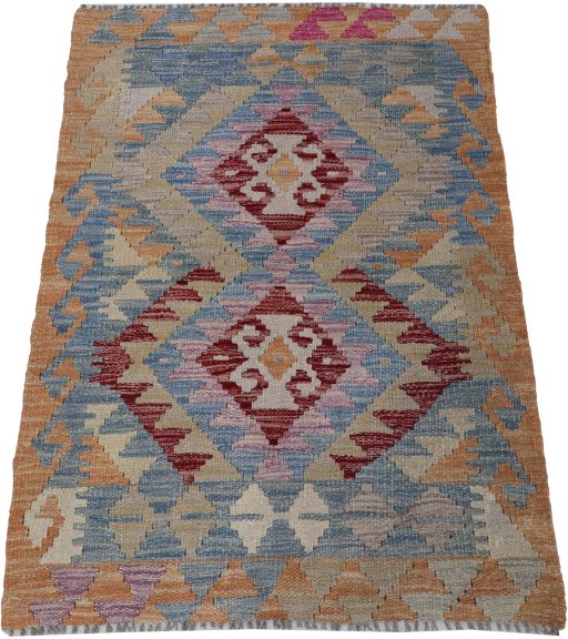 Full view of New Modern Design rug from Pakistan, 112 × 81 cm in Multi Color tones