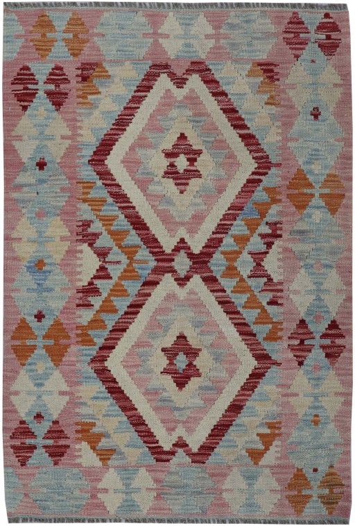 Full view of New Modern Design rug from Pakistan, 112 × 82 cm in Multi Color tones