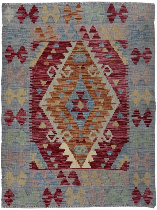 Full view of New Modern Design rug from Pakistan, 115 × 85 cm in Multi Color tones