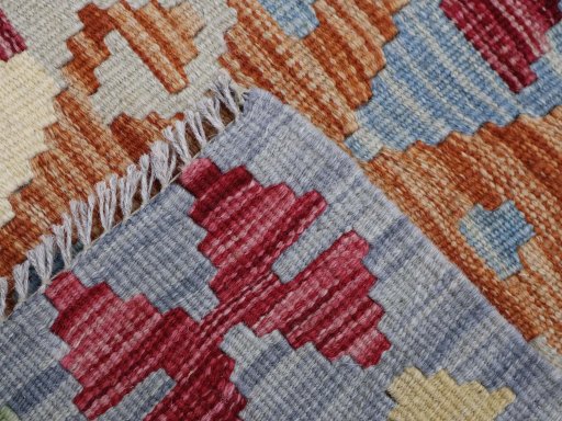 Surface texture of New Modern Design rug with natural Wool and intricate pattern