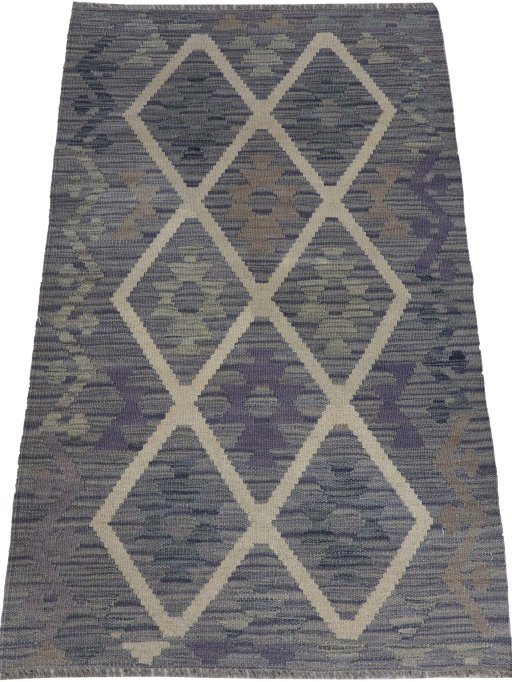 Full view of New Modern Design rug from Pakistan, 123 × 76 cm in Multi Color tones