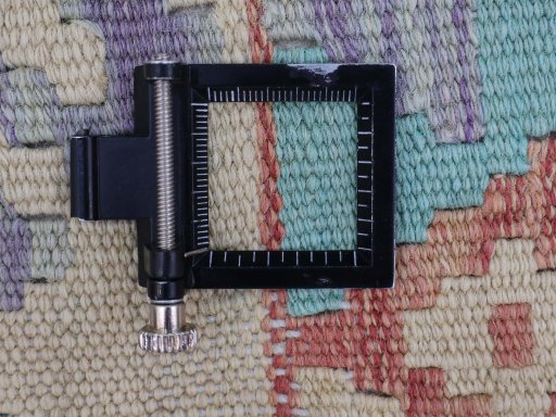 Corner detail of New Modern Design rug showing border pattern and Wool pile