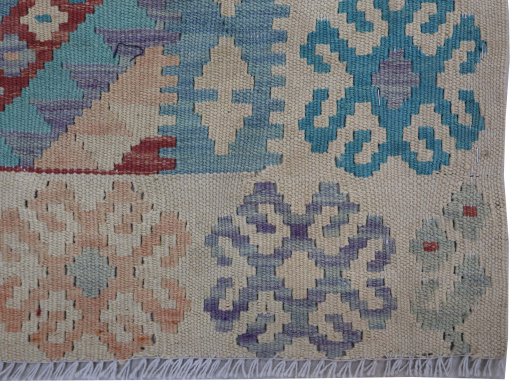Close-up detail of New Modern Design rug from Pakistan showing Wool weave