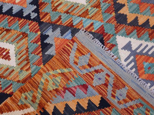 Surface texture of New Modern Design rug with natural Wool and intricate pattern