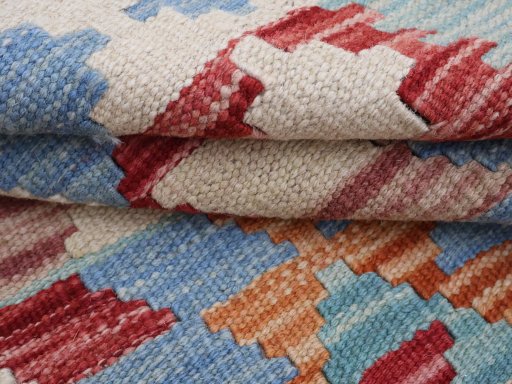 Close-up detail of New Modern Design rug from Pakistan showing Wool weave