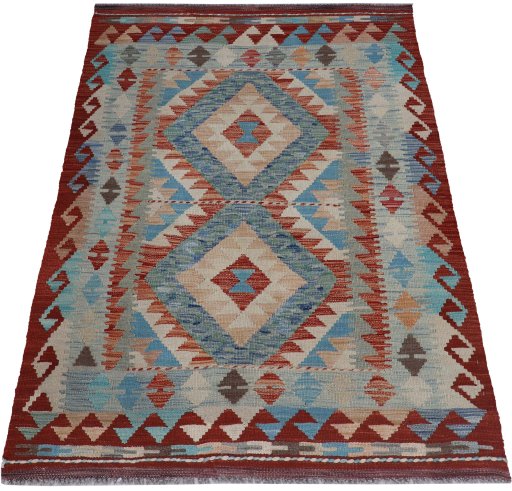Full view of New Modern Design rug from Pakistan, 149 × 106 cm in Multi Color tones