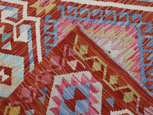 Surface texture of New Modern Design rug with natural Wool and intricate pattern