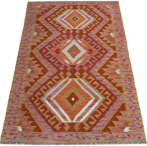 Full view of New Modern Design rug from Pakistan, 150 × 101 cm in Multi Color tones